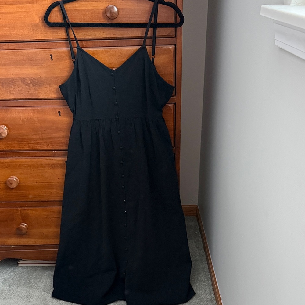 Universal Thread Black Midi Dress with Spaghetti Straps